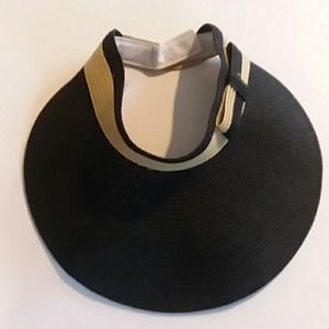 Magid Sun Hats Visor Black Tan Bow One Size Velcro